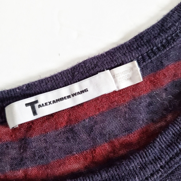 ALEXANDER WANG Striped Slub Classic Tee M - Picture 3 of 6
